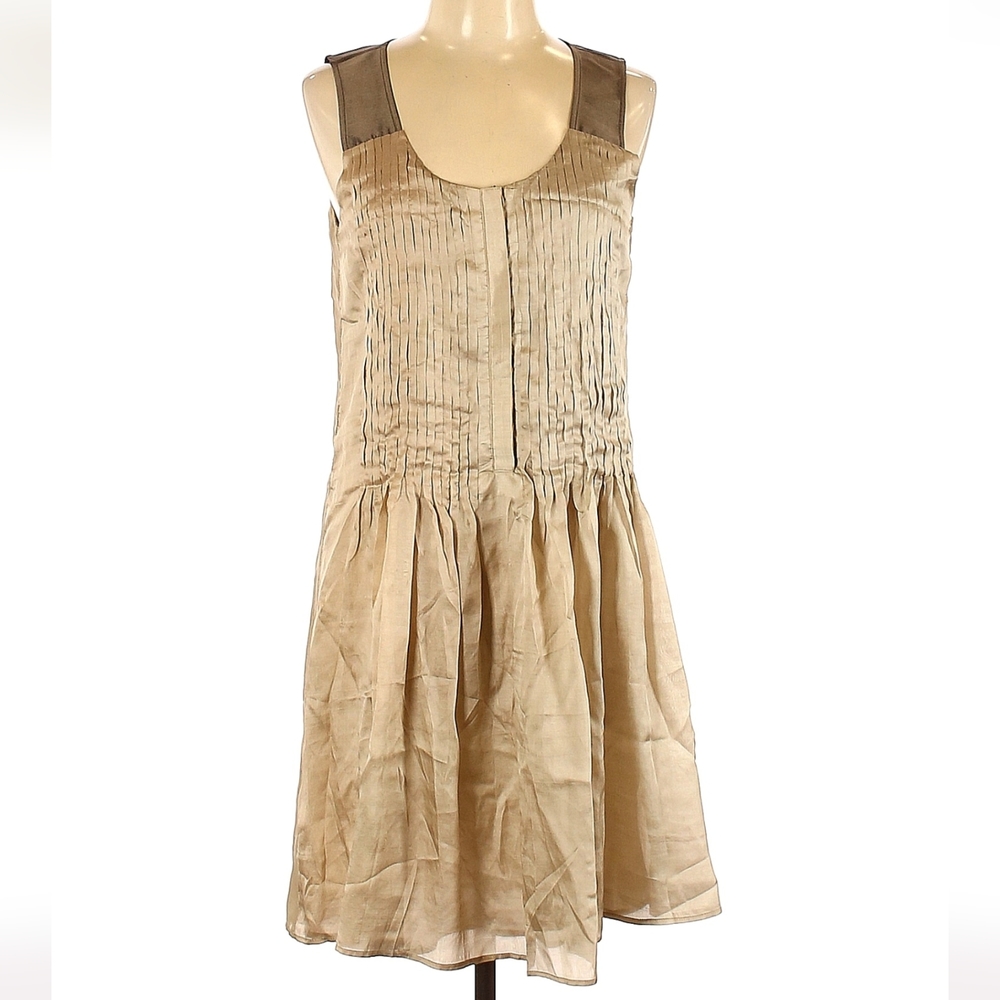 Artisans Angkor 100% Silk Pintuck Shift Sleeveless Dress